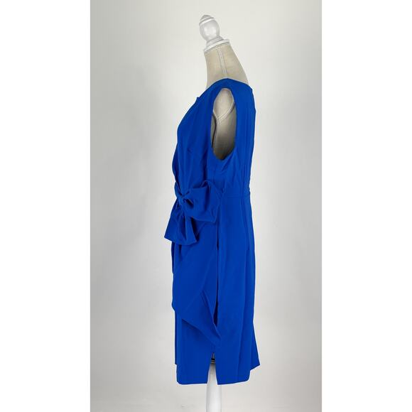 Fehaute Boat Neck Sleeveless Bow Sheath Cocktail Dress Blue Womens Size 12 New - Picture 7 of 12